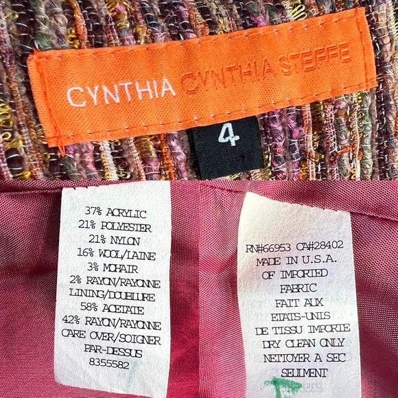 Cynthia Steffe Women’s Multicolour Tweed Metallic Structured Tailored Blazer [4] - Picture 14 of 14